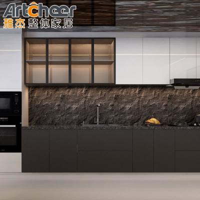 Modular Kitchen Cabinets American Style Custom Design with Solid Wood and Quartz Top