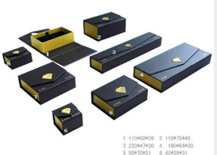 Lady Pandent Leather Jewelry Packaging Boxes Gold Borders Storage 70x90x40mm