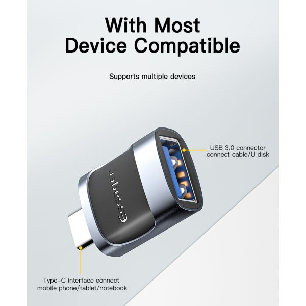 USB3.0 Micro Type C Fast Charging OTG Adapter 5Gbps Transmission 3A