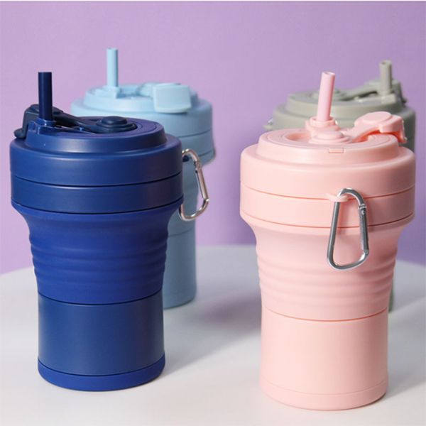 складная кофейная чашка BPA кружки перемещения выпивая стекла силикона 550ml свободно