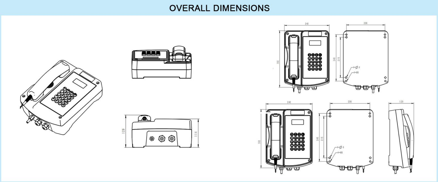 Parede/coluna livres do seletor do telefone à prova de explosões de VoIP que monta ATEX habilitado