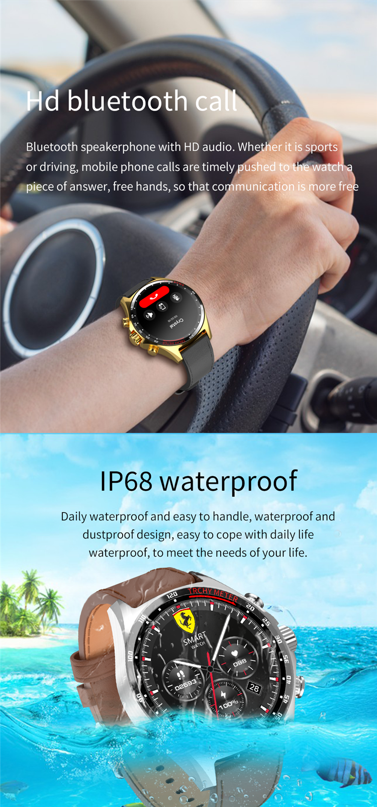 Eraysun Mens Smart Watches Hombre HD Display with Multiple Sports Healthy Monitoring Support NFC Digital Watches