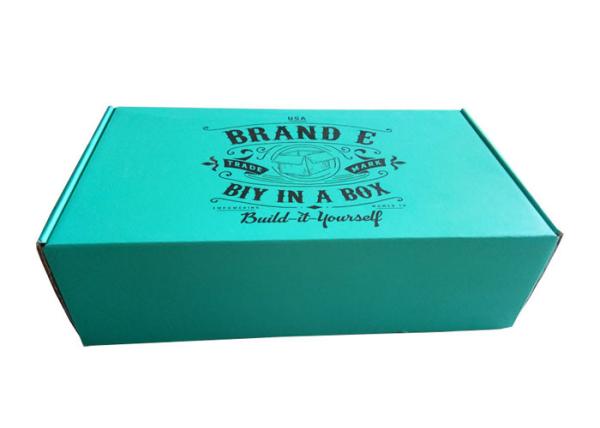 Print Blue Paper Gift Box Ribbon / Foam Insert For Shoes Packaging