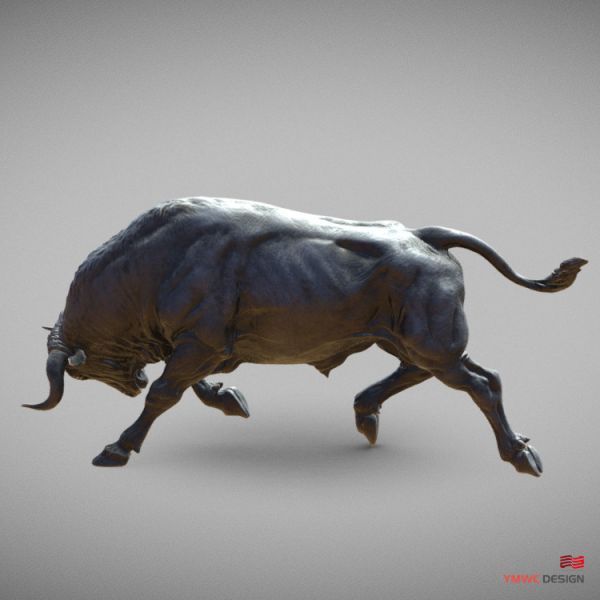 Europe Regional Feature Life-size Outdoor Bronze Bull Sculpture Animal Statue