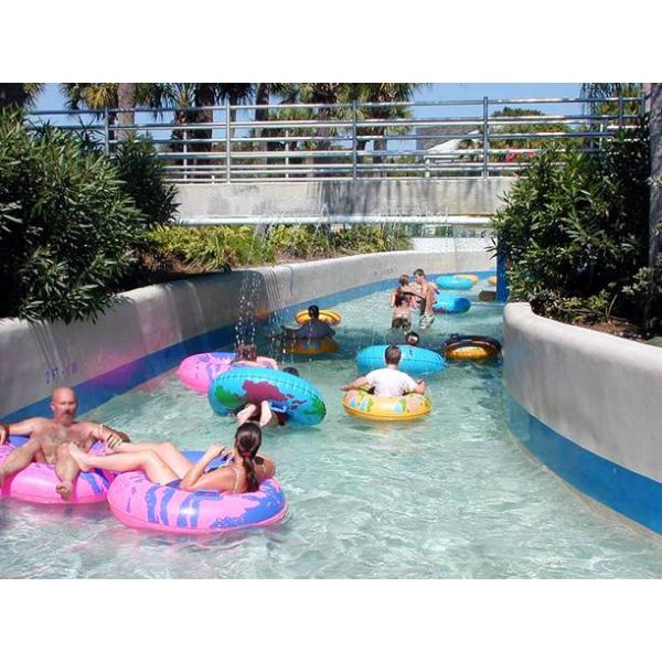 Fiberglass (FRP) Lazy River with 1.0m Water Depth and Hot-dip Galvanized Steel Support Structure for Water Parks