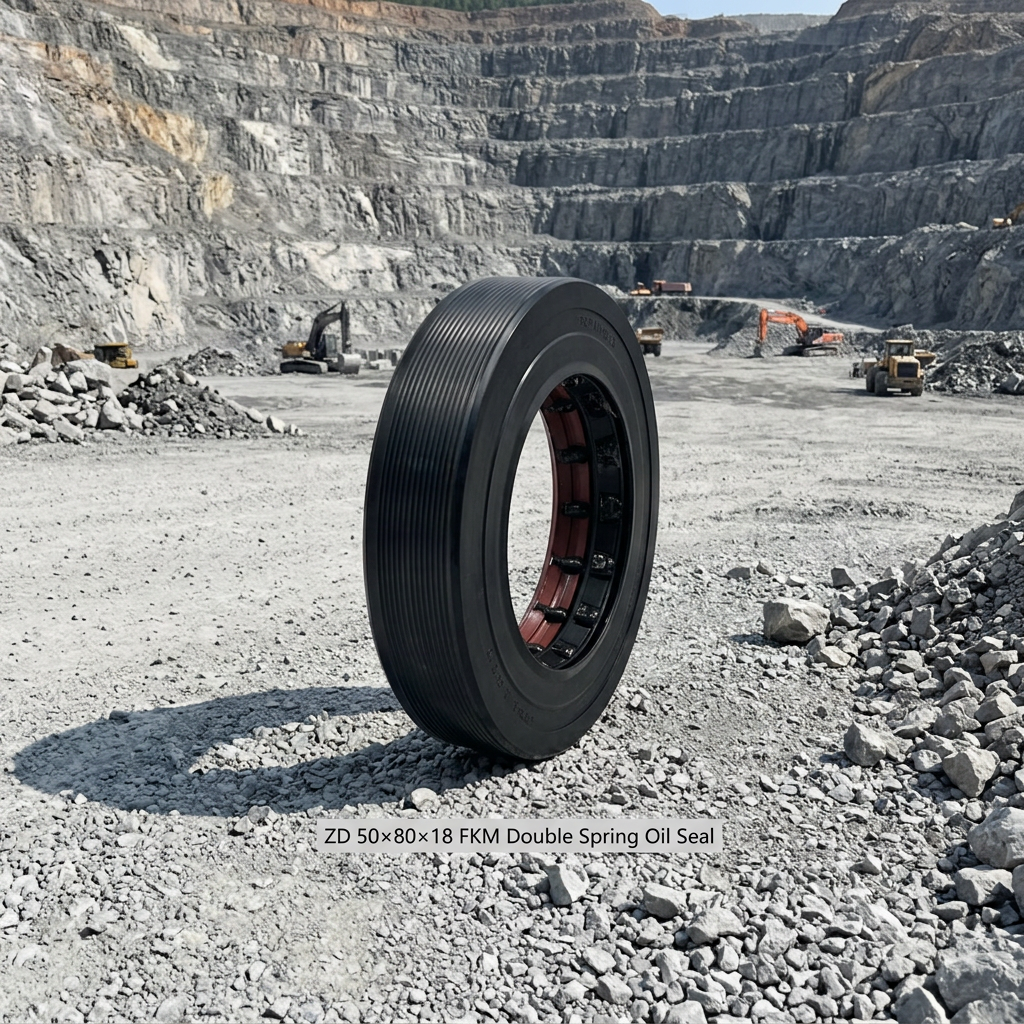 ZD50×80×18 Double Spring Combined Skeleton Oil Seal Rectangular Structure For Loader & Mini Wheel Loader Gearbox Transmission Replacement Seal