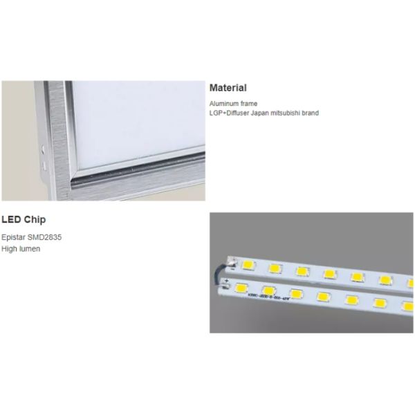 48W Suspended 600 X 600 Led Ceiling Lights Recessed Office Ceiling Downlight