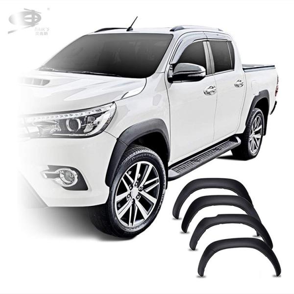 Matte Black Smooth Car Fender Flares Simple Style Abs For Toyota Revo 2015-2018