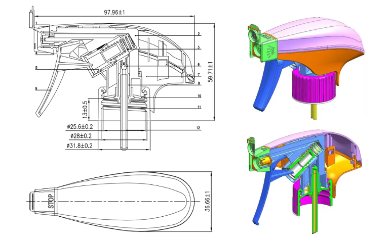 Pompes à main Laverie de jardin Pulvérisateur de déclencheur Pulvérisateur de déclencheur en mousse résistant aux produits chimiques