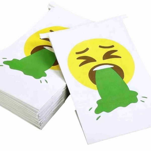 PE Lamination Disposable Airline Puke Bags Sos Paper Bag For Travel