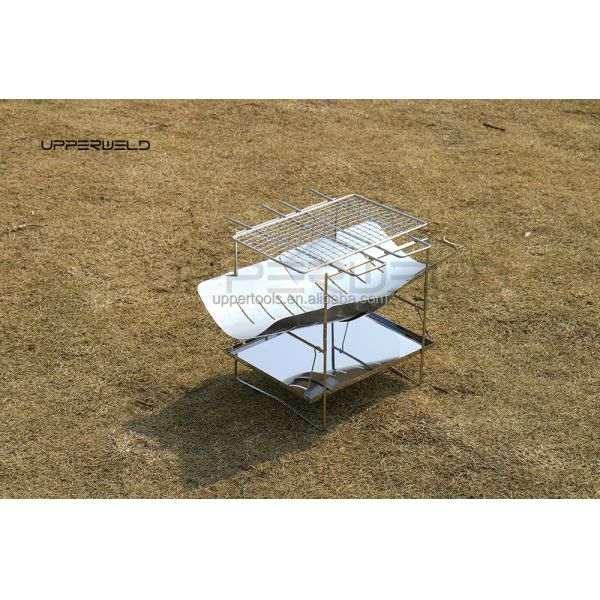 Древесное топливо наружная ультралегкая складная гриль Чистая отделка для портативного барбекю