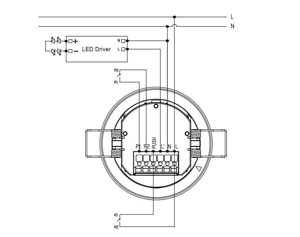 Easy use series dual channel output flush-mounted PIR Occupancy Switches Occupancy detectors and motion detectors