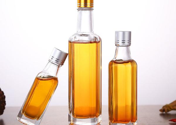 Capacité en verre transparente de variété de bouteilles d'huile, bouteille d'huile de camélia de verre cristal