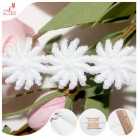 Acessório de flor de renda 3D com borla de leite polido para vestidos de renda