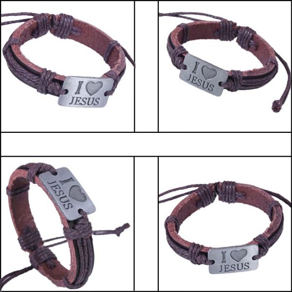 English alphabet bracelet European style unisex leather bracelet wholesale alloy bracelet