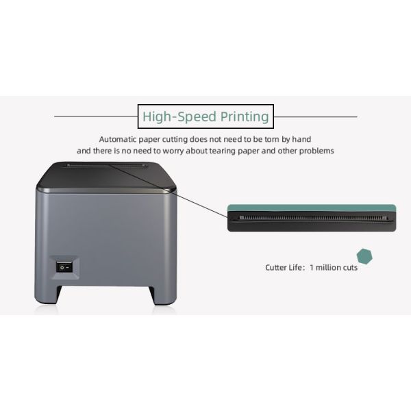 AC 110V/220V Input POS 80 Thermal Printer with Thermal Receipt and Barcode Private Mold