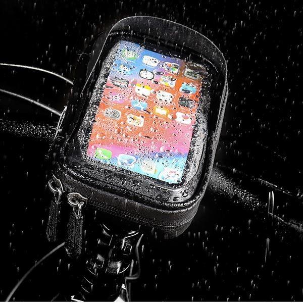 Bike Phone Mount Bag Bike Front Frame Handlebar Bag Waterproof Bike Phone Holder Case Bicycle Accessories Pouch