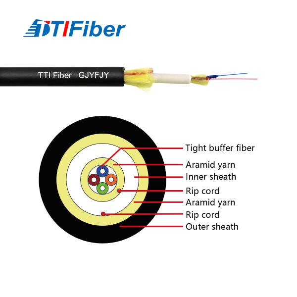 GJYFJY Non Metallic SM G652D 2 - 24 Core Fiber Optic Cable Indoor Outdoor
