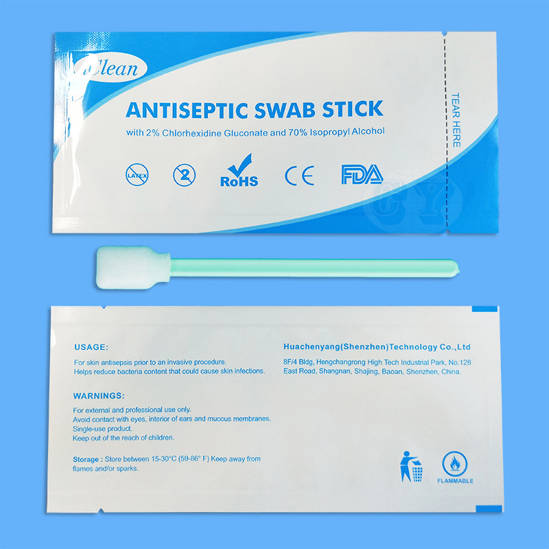 Аппликатор пробирки хлопка CHG Swabsticks кожи устранимый подготовленный