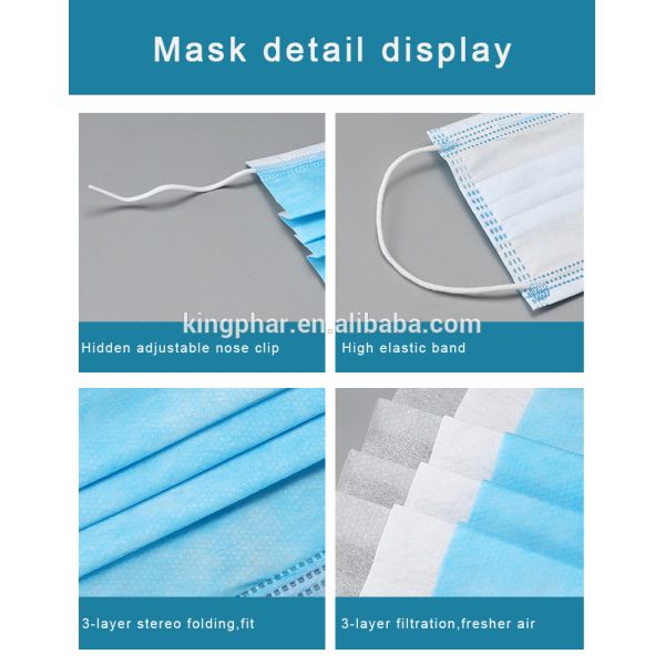 BFE 98% 50pcs/box TYPE IIR Disposable Medical Mask