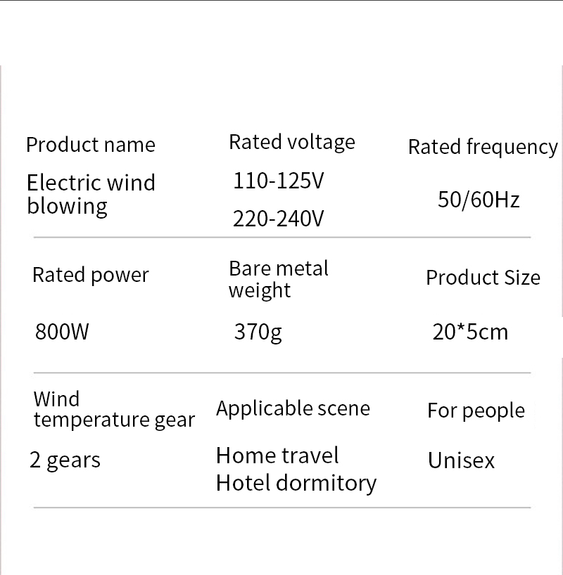фен для волос складного перемещения 240V 800W портативный другие продукты красоты