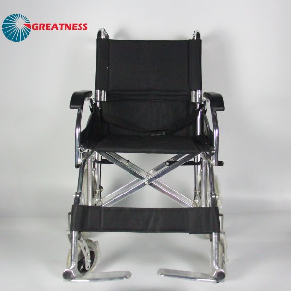 Light Weight Folding Aluminum Manual Wheelchair Solid Wheel United Break Easy Carry