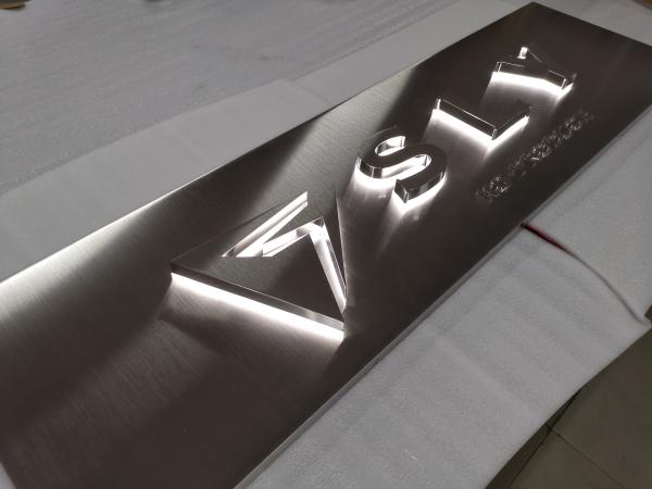 3d Illuminated Outdoor Sign Stainless Steel Led Letter Sign Backlit Halo Lit Channel Letter