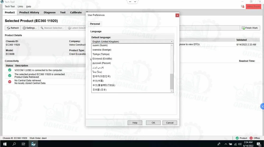 VOCOM 2 88894000 Усовершенствованный диагностический инструмент экскаватора для грузовиков Mack и тяжелых грузовых автомобилей