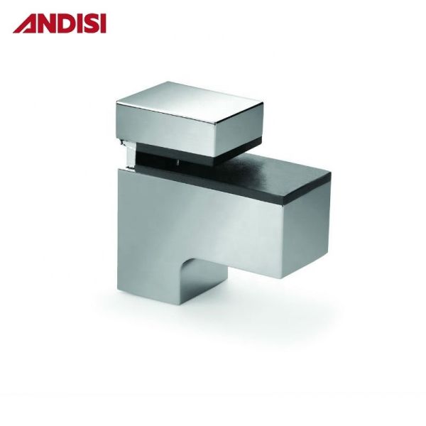 OEM Zinc alloy steel Adjustable height 0-22mm Wall Mount angle glass to glass shelf bracket glass clamp