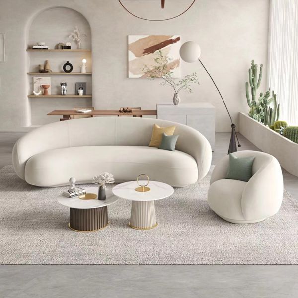 Fabric Upholstered MOYI C Shape Recliner Velvet Sectional Sofa Set Modern Luxury Sofas Spacious Comfortable Living Room