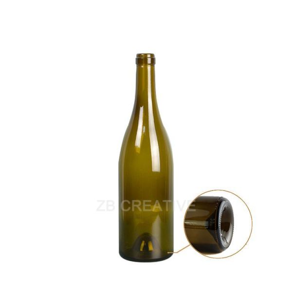 Classic Slope Shoulder Burgundy Glass Bottle Cork Top 750ml For Pinot Noir 560g 2709K-2