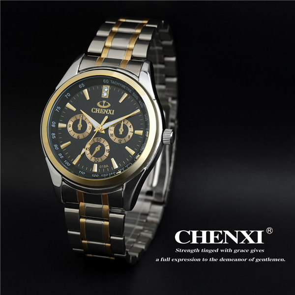 T018A6 Quartz Stainless Steel Back Watch Water Resistant Watches 3ATM Gold Quartz Watch