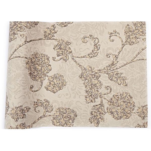 Khaki Color 3D Floral Wallpaper for Wall Decoration / PVC Wall Coverings