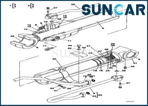 Selo Kit Fits CX330 de Hydraulic Boom Cylinder da máquina escavadora da esteira