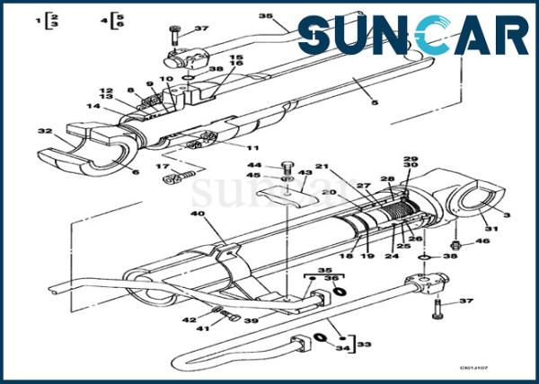 Selo Kit Fits CX330 de Hydraulic Boom Cylinder da máquina escavadora da esteira rolante das peças LZ00477 do equipamento do CASO