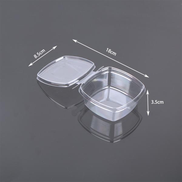 Disposable PET RPET 4oz Plastic Sauce Container Clear Hinged Tamper Proof Containers with Lid