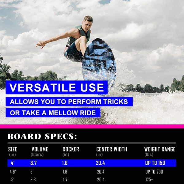 49'' Wakesurf Board Glass Stand Up Paddle Board Surfboard Blue Applicable People Unisex