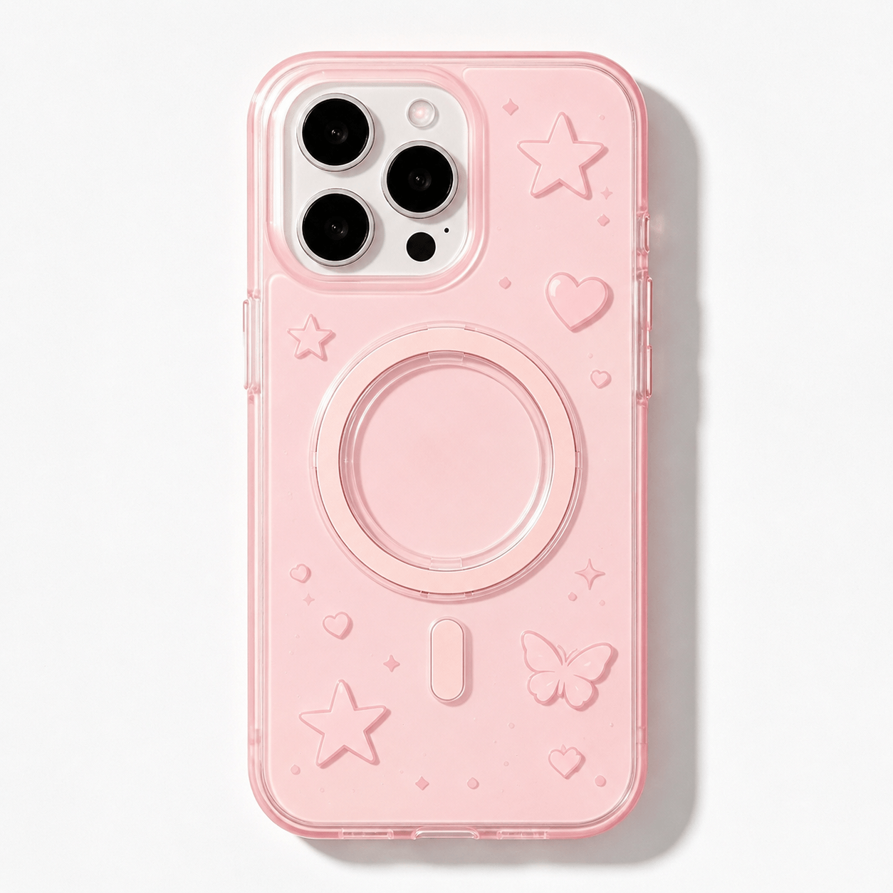 Custom Magnetic Cute Y2K Pink Clear Phone Case for iPhone