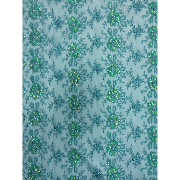 Скаллопед зеленый цвет отбортовал ткань шнурка двором для Веддинг Бридальс/мантии