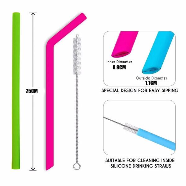 Food Grade Colorful Silicone Kitchenware OEM Silicone Straw​