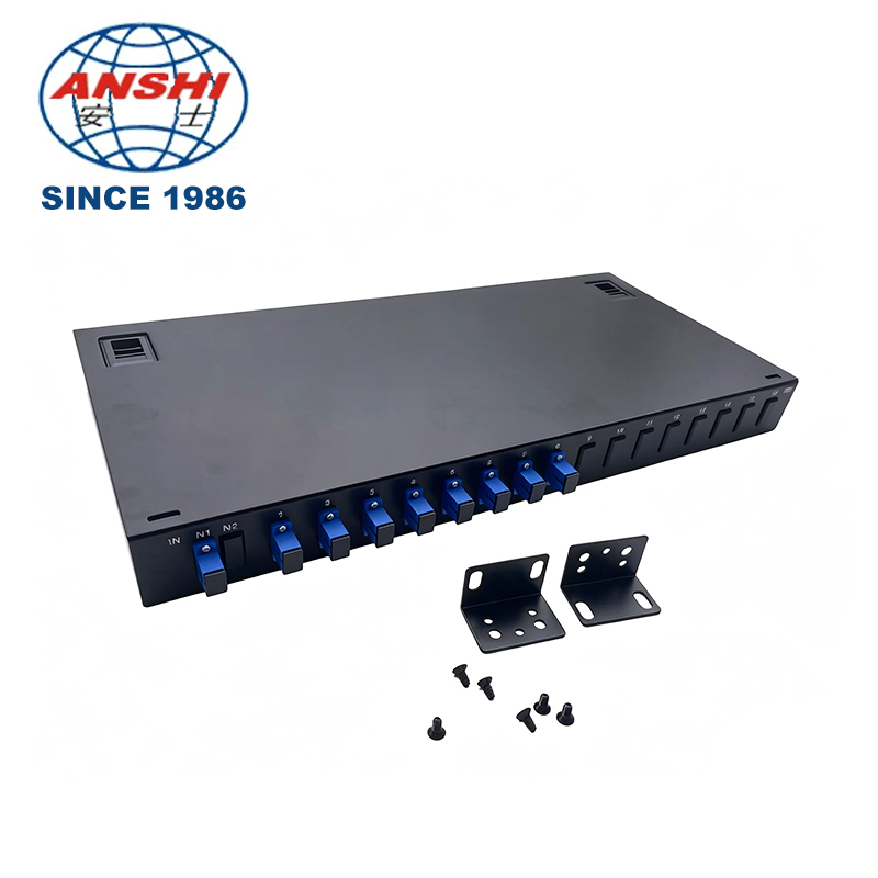 1U Rack Mount Symmetrical Split PLC Splitter, Metal Box for ODF Data Center