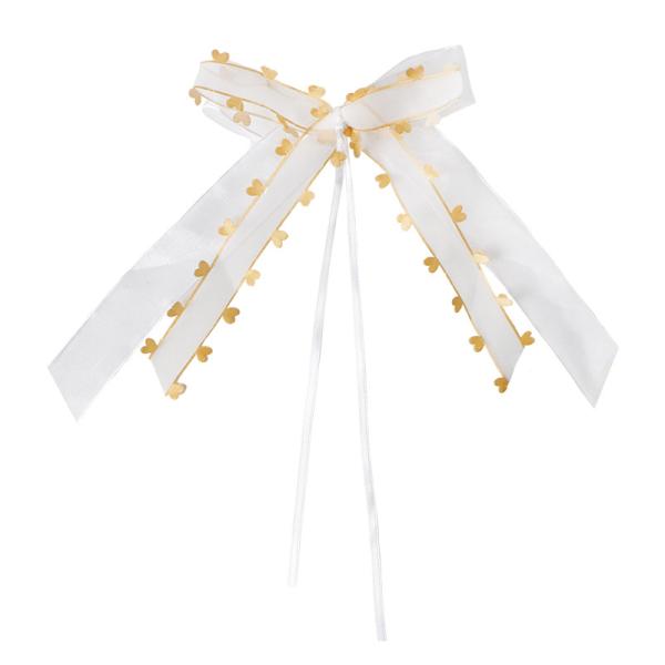 Poliéster coração organza arcos de cabelo fitas de fita para belos acessórios de cabelo borboleta
