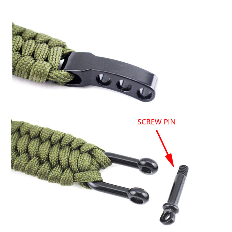 6-8 Paracord Survival U Shackle Wristband for Outdoor Activities in Over 200 Colors