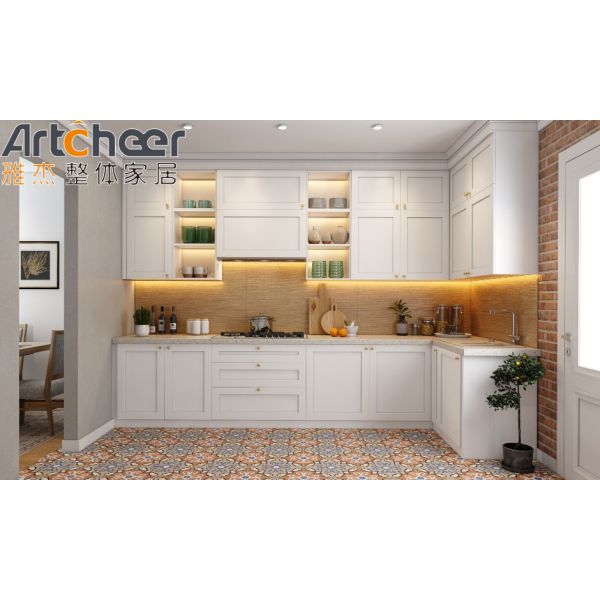 Materiales de madera sólida Moderno elegantes gabinetes de cocina manejar con diseño de lujo en el mejor