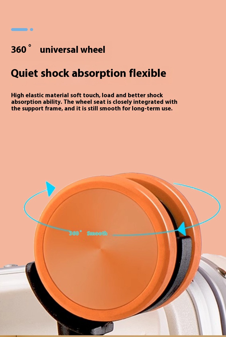 New Design Durable Aluminum Frame Travel Suitcase Multi-Function Large Cup Holder Boarding Pass TSA with Silencer Wheel