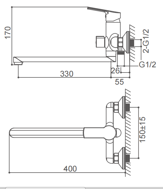 Дизайн современного длинного керамического патрона Фаусет 35мм ванны Споут классический цилиндрический