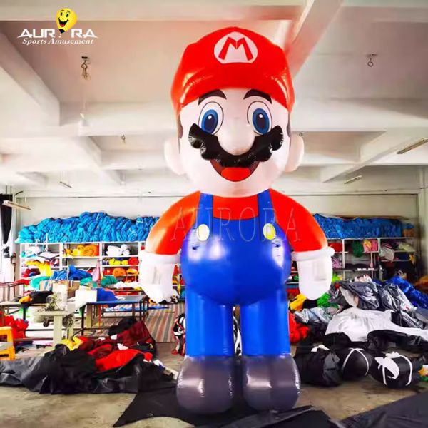 Custom Promotional Advertising Inflatables Man Mario Cartoon Models For Children