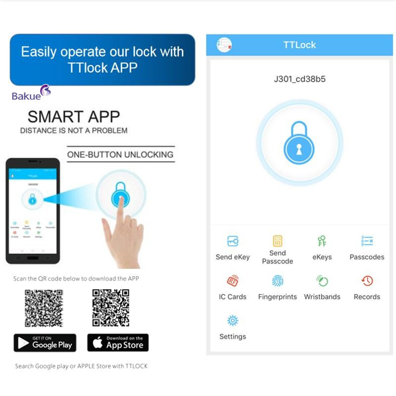 Bluetooth Door Lock Integrated Card Code Fingerprint APP Bluetooth WiFi Fireproof Options Ensuring Access Control