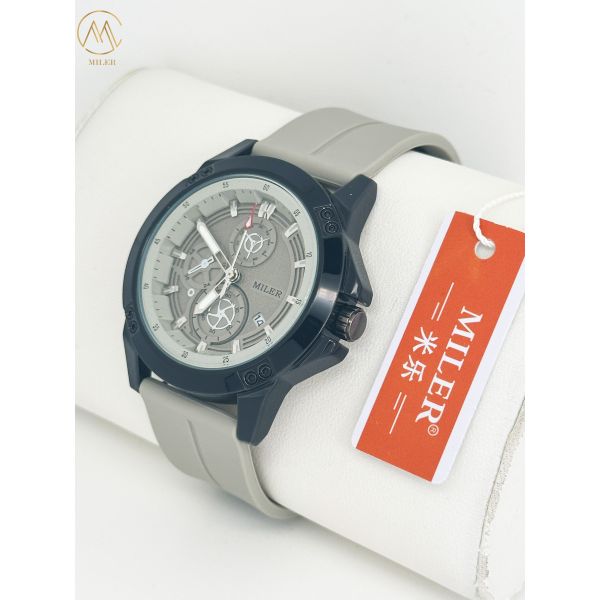 Montres de sport en quartz, ceinture en silicone avec boîtier en alliage de dattes, montre de poignet cadeau