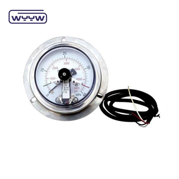 0-1MPa Electrical Contact Pressure Gauge , Silicone Oil Filled Pressure Gauge With Flange